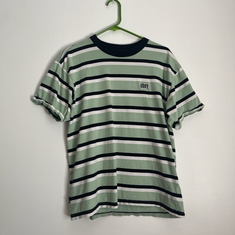 Obey Green and Black Short Sleeve Tee